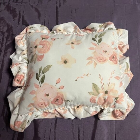 Child's 2 Piece Floral Blanket & Pillow Set Throw Bedding 32.5" x 42" LIKE NEW - Picture 6 of 15